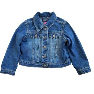 Children’s Place Baby Girl Denim Jacket Size 3T Navy Snap Button